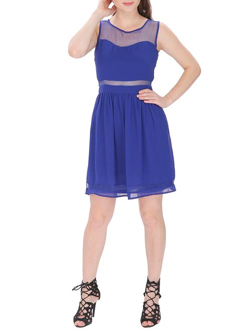 blue fit & flare dress - 13367824 - Very Small Image - 1