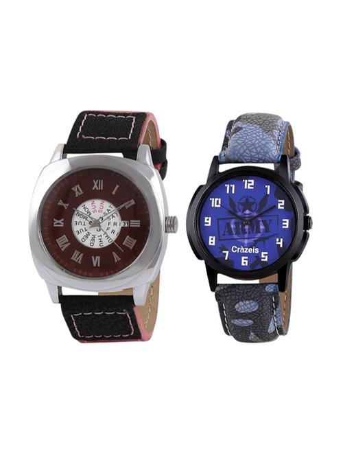 crazeis analog wrist watch combo for men's. - 13370894 - Very Small Image - 1