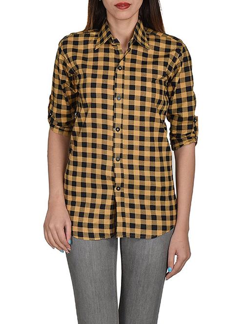 beige cotton regular shirt - 13373966 - Very Small Image - 1