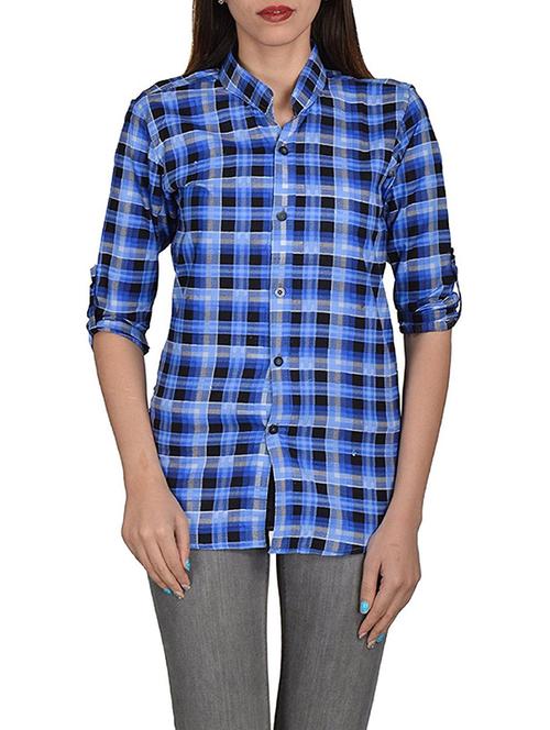 dark blue cotton regular shirt - 13373987 - Very Small Image - 1