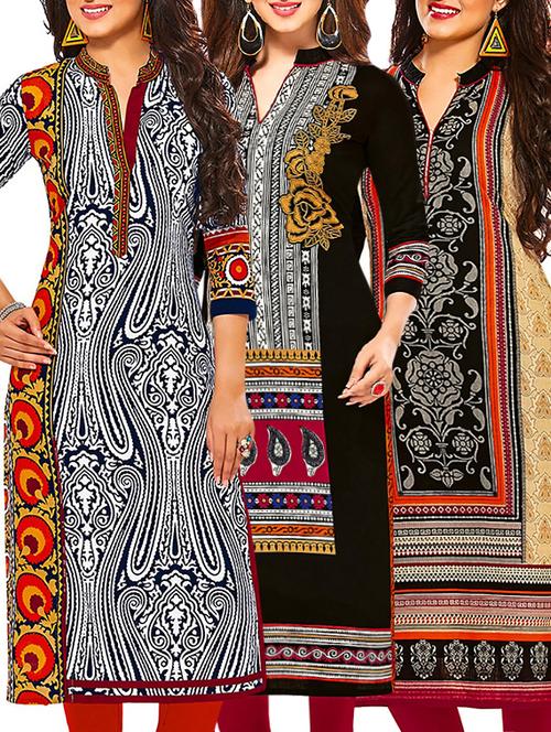 multi colored cotton combos unstitched kurtis - 13374216 - Very Small Image - 1