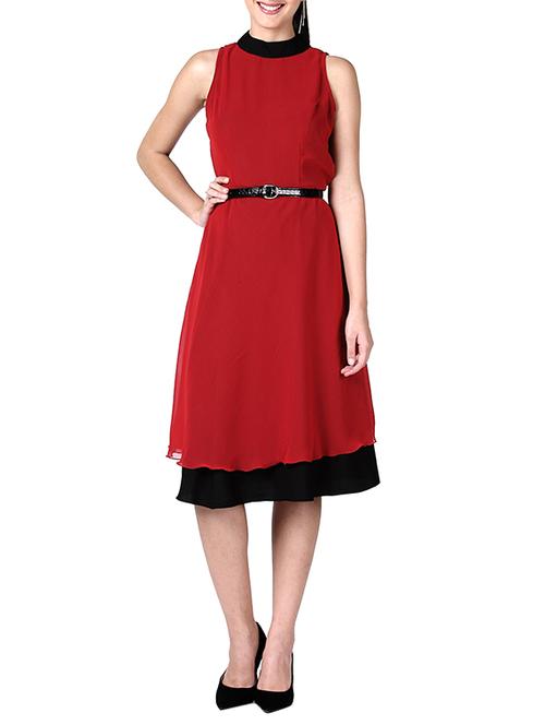 red georgette dress - 13376110 - Very Small Image - 1