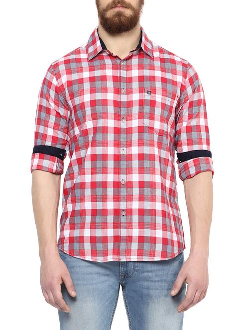 red cotton casual shirt - 13376826 - Very Small Image - 1