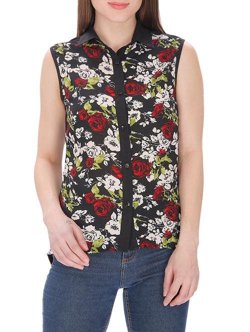 multicolored crepe regular shirt - 13382854 - Very Small Image - 1
