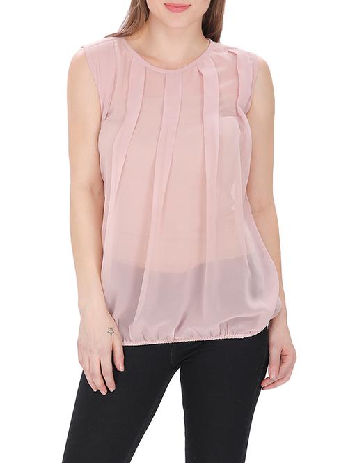 pink georgette balloon top - 13383357 - Very Small Image - 1