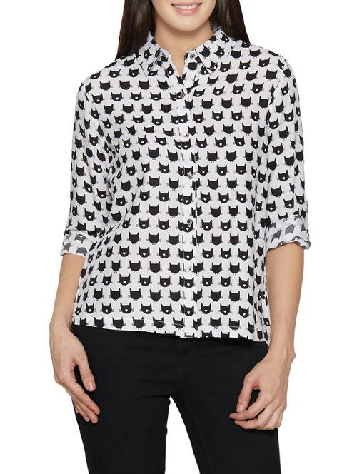 white printed regular shirt - 13384996 - Very Small Image - 1