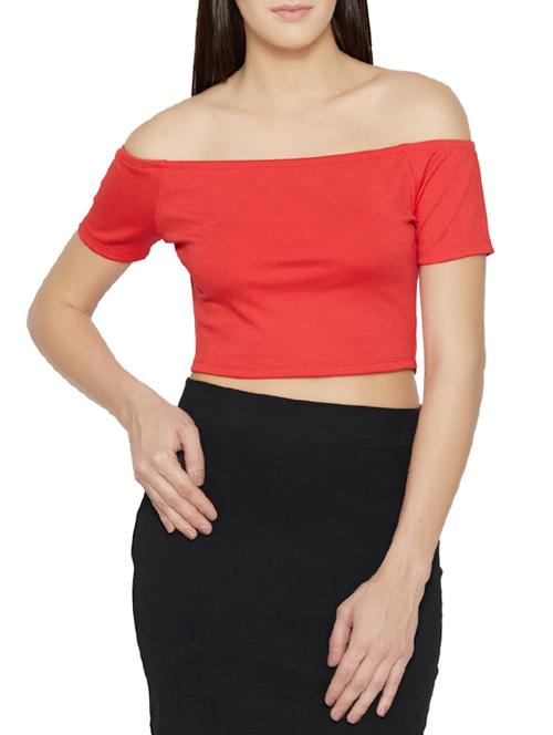 off shoulder crop top - 13385021 - Very Small Image - 1