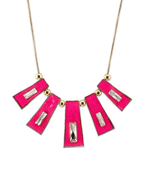lass vogue pink embellished necklace - 13385190 - Very Small Image - 1