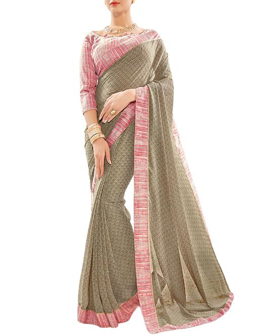 multi colored georgette printed saree with blouse - 13385364 - Very Small Image - 1