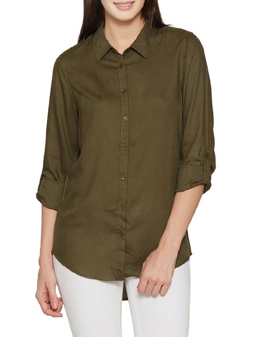olive regular shirt - 13385408 - Very Small Image - 1