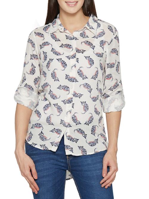 white printed regular shirt - 13385413 - Very Small Image - 1