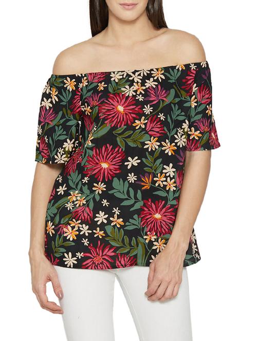 off shoulder floral top - 13385414 - Very Small Image - 1