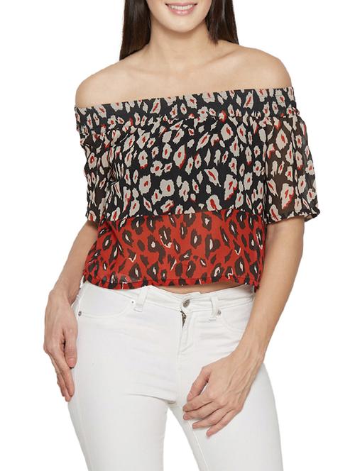 off shoulder layered top - 13386040 - Very Small Image - 1