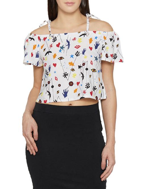 white printed crop top - 13386046 - Very Small Image - 1
