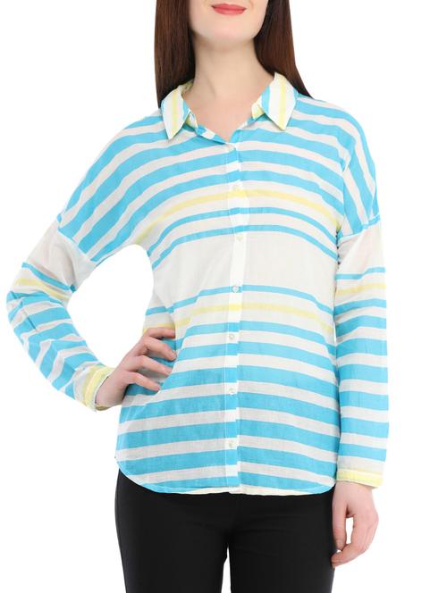 light blue cotton regular shirt - 13386425 - Very Small Image - 1