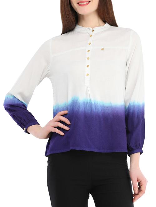 blue viscose regular top - 13386722 - Very Small Image - 1
