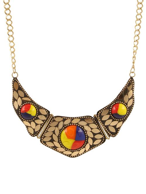 multi colored gold plated long necklace - 13387625 - Very Small Image - 1