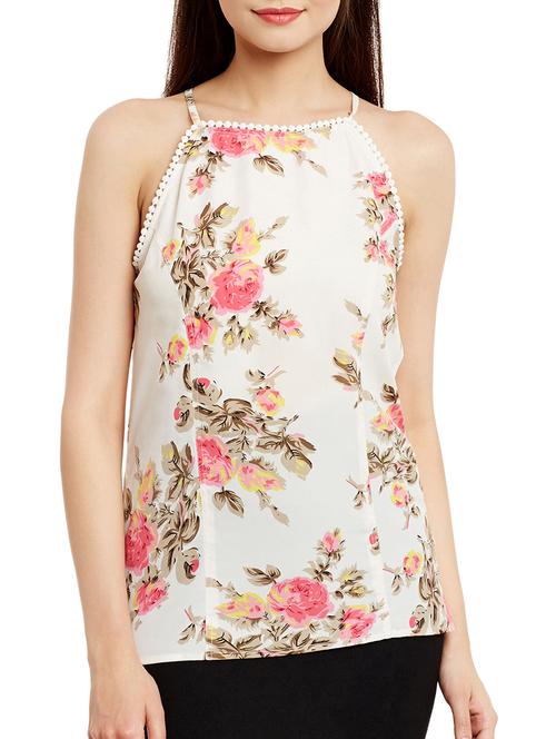 floral lace trim detail top - 13388114 - Very Small Image - 1