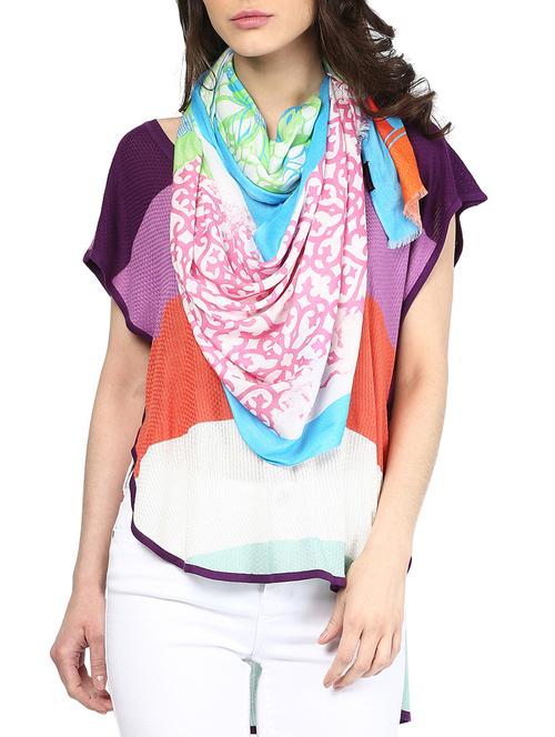 printed viscose stole - 13389426 - Very Small Image - 1