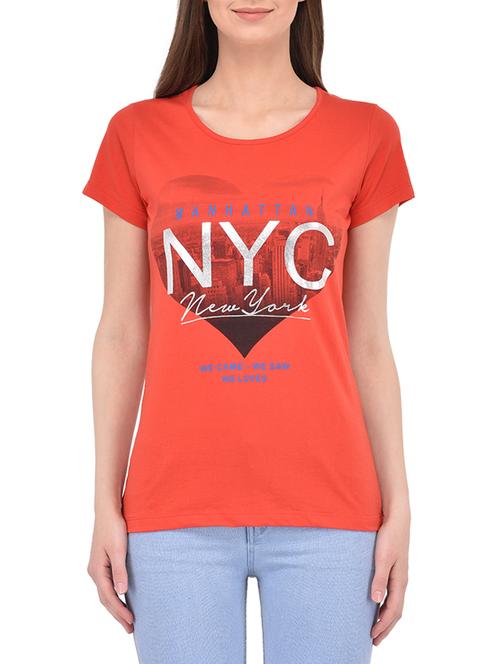 orange cotton regular tshirt - 13390774 - Very Small Image - 1
