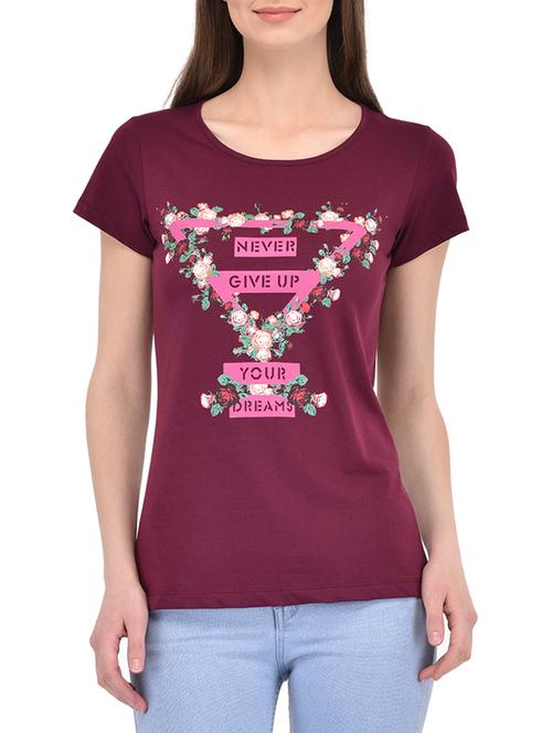 purple cotton regular tshirt - 13390777 - Very Small Image - 1