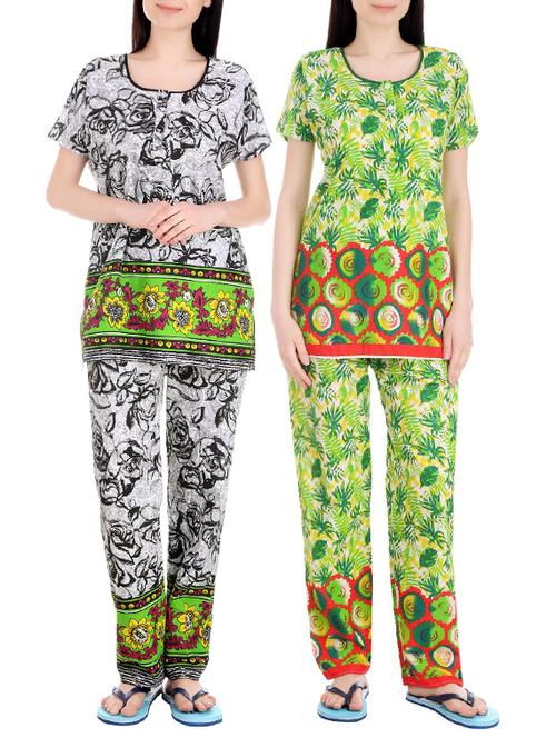 set of 2 multi colored cotton pyjama set - 13392941 - Very Small Image - 1