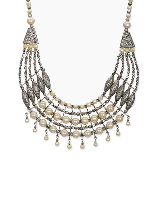 lass vogue silver collar necklace - 13393479 - Very Small Image - 1