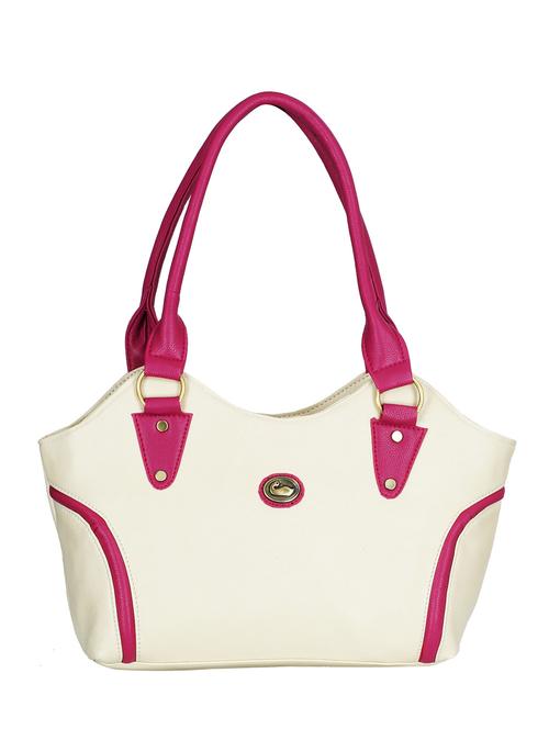 cream leatherette handbag - 13394277 - Very Small Image - 1