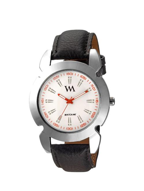 watch me white dial black leather watch for men wmal-59twm - 13394350 - Very Small Image - 1