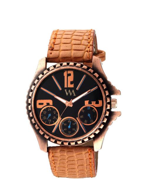watch me black dial brown leather watch for men wmal-180twm - 13394355 - Very Small Image - 1