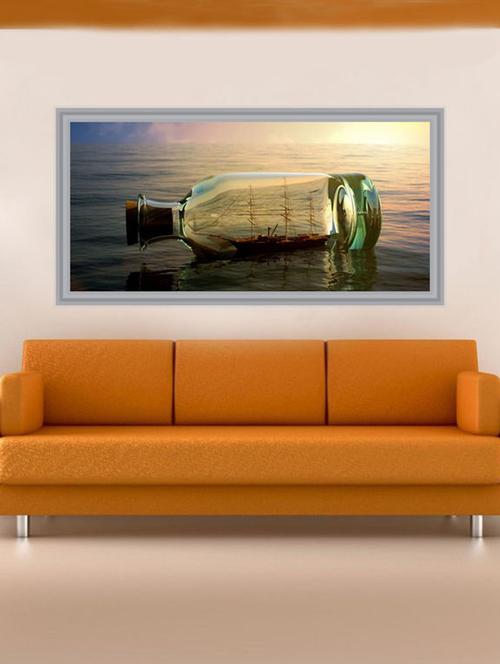impression ship in bottle wall sticker - 13396766 - Very Small Image - 1