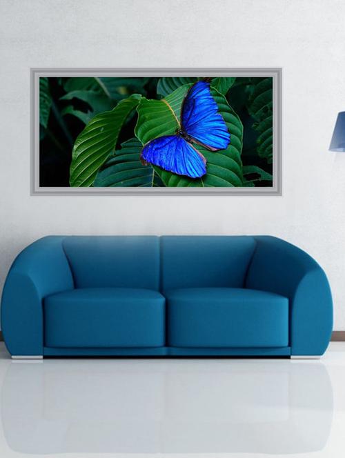 impression blue butterfly wall sticker - 13396775 - Very Small Image - 1