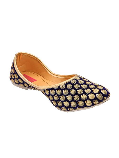 blue embroidered slip on jutis - 13397252 - Very Small Image - 1