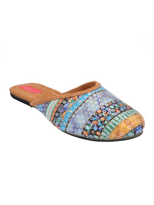 blue textered slip on jutis - 13397262 - Very Small Image - 1