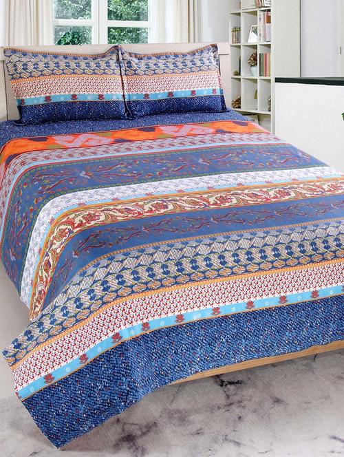 welhouse india cotton 3d 1 double bedsheet with 2 pillow covers - 13397850 - Very Small Image - 1