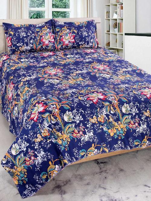 welhouse india cotton 3d 1 double bedsheet with 2 pillow covers - 13397852 - Very Small Image - 1