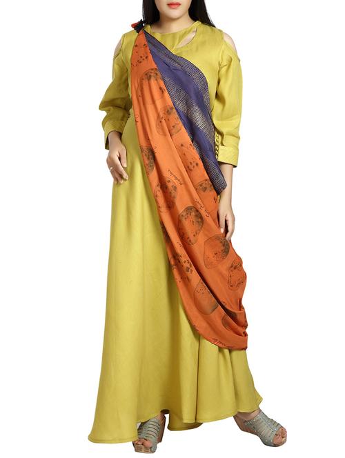 yellow modal long kurta - 13399245 - Very Small Image - 1