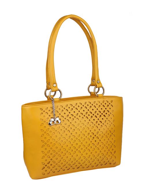 yellow leatherette handbag - 13408543 - Very Small Image - 1