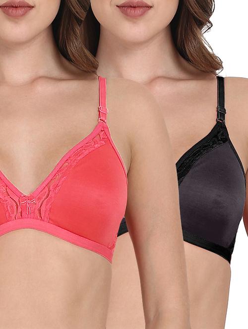 set of 2 multicolored cotton regular bras - 13409144 - Very Small Image - 1