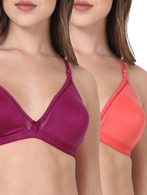 set of 2 multicolored cotton regular bras - 13409153 - Very Small Image - 1