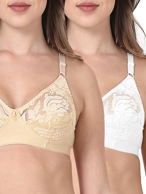 set of 2 multicolored cotton regular bras - 13409168 - Very Small Image - 1