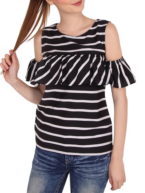 women's ruffle round neck top - 13410361 - Very Small Image - 1