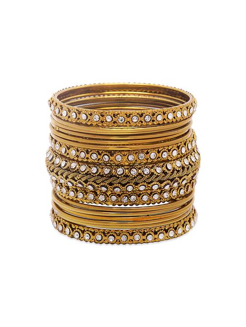 traditional designer original look golden bangles - 13410649 - Very Small Image - 1