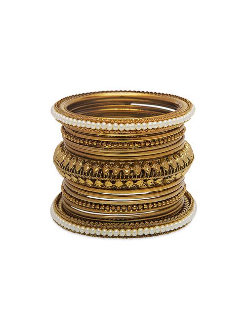 traditional designer original look golden bangles - 13410653 - Very Small Image - 1