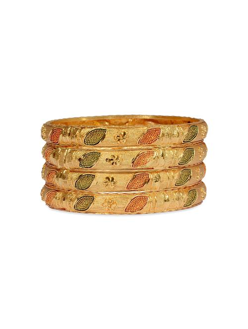 traditional designer original look golden bangles - 13410656 - Very Small Image - 1