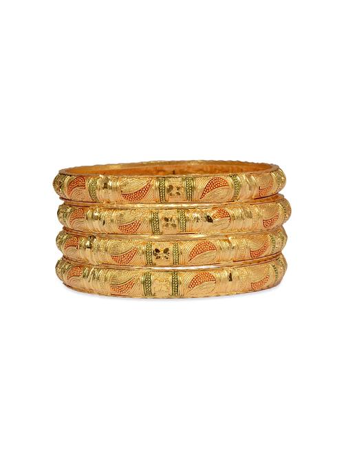 traditional designer original look golden bangles - 13410657 - Very Small Image - 1