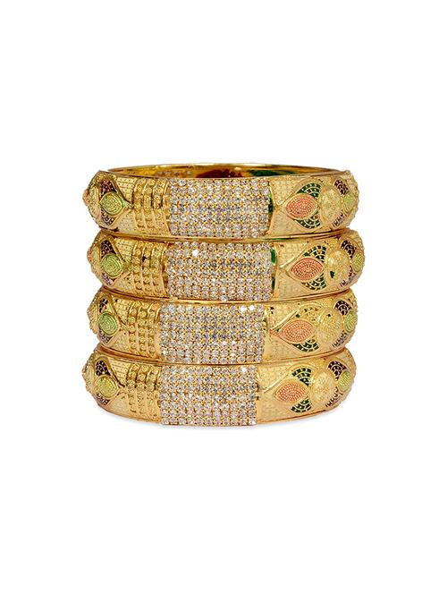 traditional designer original look golden bangles - 13410659 - Very Small Image - 1