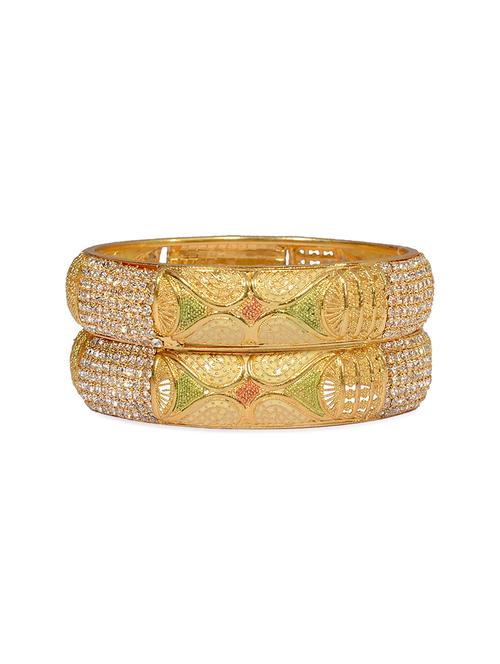 traditional designer original look golden bangles - 13410664 - Very Small Image - 1