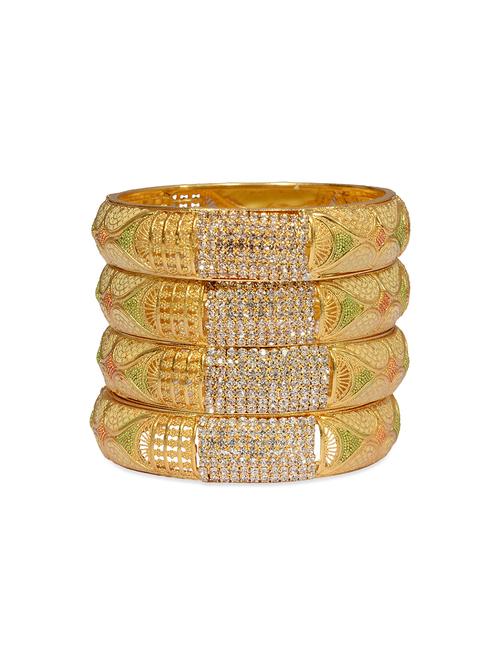 traditional designer original look golden bangles - 13410665 - Very Small Image - 1