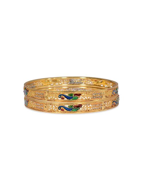 traditional designer original look golden bangles - 13410671 - Very Small Image - 1